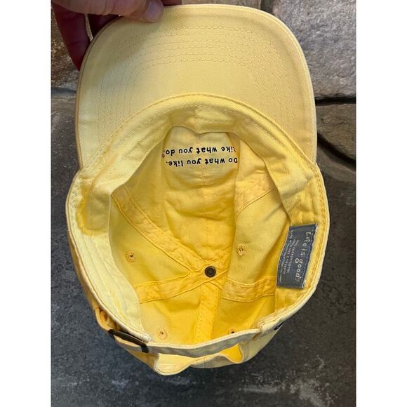 Life is Good Hat Cap Strapback Yellow Flip Flops Sandals Beach Gym Cap Outdoor - Picture 6 of 8